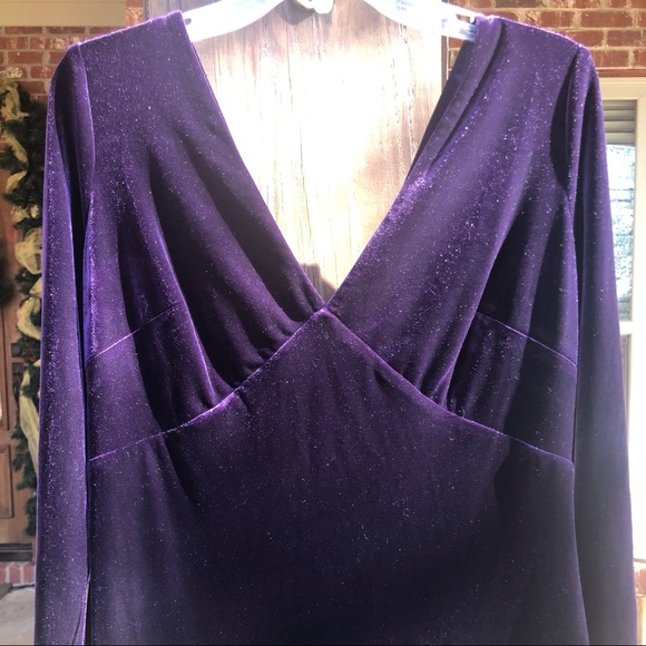 NWT Lauren Ralph Lauren Velvet Gown Puple - Picture 7 of 9